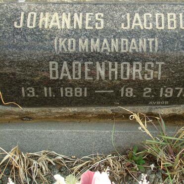BADENHORST Johannes Jacobus 1881-1973