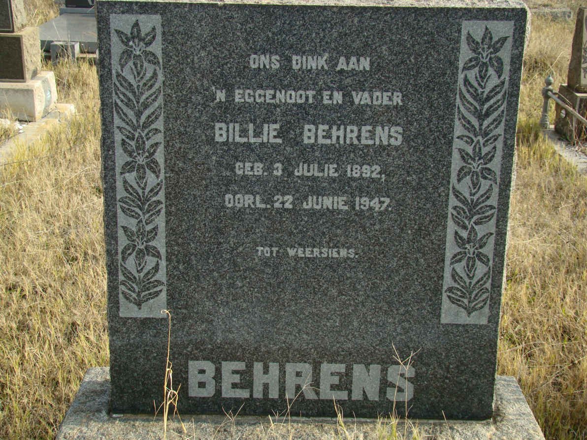 BEHRENS Billie 1892-1947