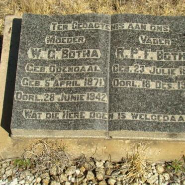 BOTHA R.P.F. 1872-1942 &amp; W.G. ODENDAAL 1871-1942