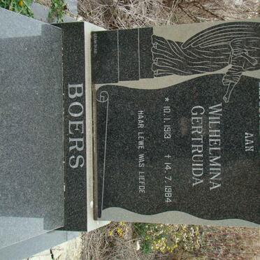 BOERS Wilhelmina Gertruida 1913-1984