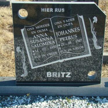 BRITZ Johannes Petrus 1947- &amp; Anna Susanna Salomina 1950-