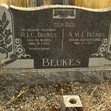 BEUKES P.J.C. 1895-1953 &amp; A.M.J. DE JAGER 1896-1977