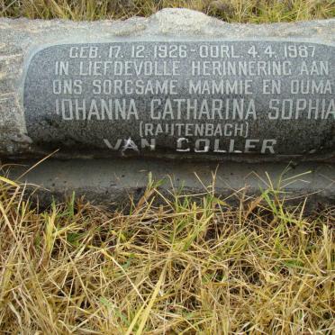COLLER Johanna Catharina Sophia, van nee RAUTENBACH 1926-1987