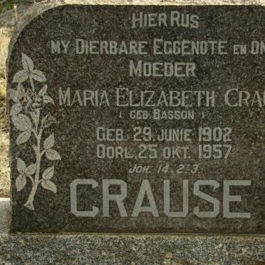 CRAUSE Maria Elizabeth nee BASSON 1902-1957