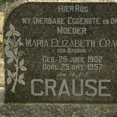CRAUSE Maria Elizabeth nee BASSON 1902-1957