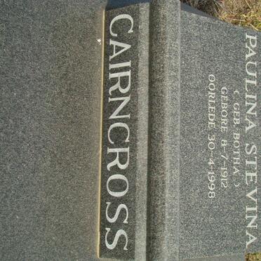 CAIRNCROSS Paulina Stevina nee BOTHA 1912-1998