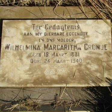 CRONJE Wilhelmina Margaritha 1881-1940