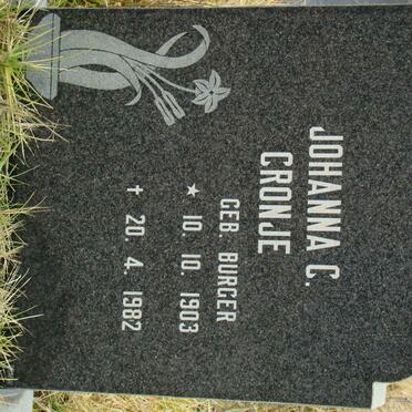 CRONJE Johanna C. nee BURGER 1903-1982