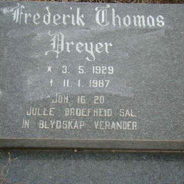 DREYER Frederick Thomas 1929-1987