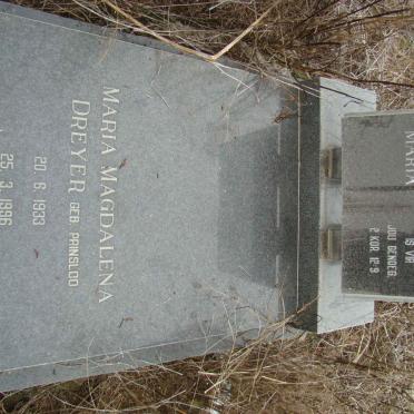 DREYER Maria Magdalena nee PRINSLOO 1933-1996