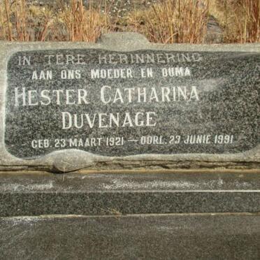 DUVENAGE Hester Catharina 1921-1991