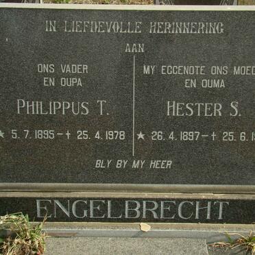 ENGELBRECHT Philippus T. 1895-1978 &amp; Hester S. 1897-1977