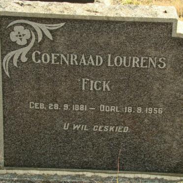 FICK Coenraad Lourens 1881-1956