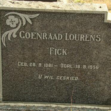 FICK Coenraad Lourens 1881-1956