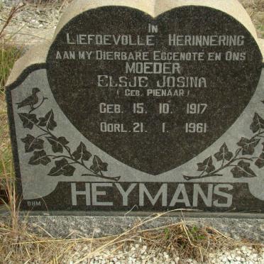 HEYMANS Elsje Josina nee PIENAAR 1917-1961