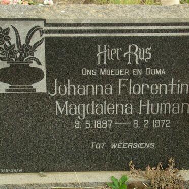 HUMAN Johanna Florentina Magdalena 1897-1972