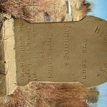 HITGE Johannes Cristoffel 1902-1934