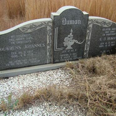HUMAN Louwrens Johannes 1907-1979 &amp; C.D. 1909-1987