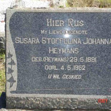 HEYMANS Susara Stoffelina Johanna née HEYMANS 1891-1952