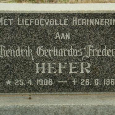 HEFER Hendrik Gerhardus Frederick 1908-1960