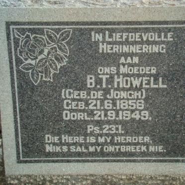 HOWELL B.T. nee DE JONGH 1856-1949