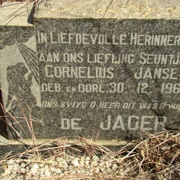 JAGER Cornelius Janse, de 1960-1960