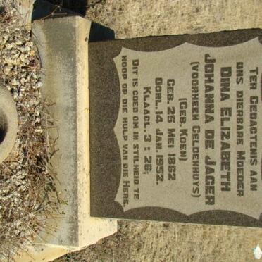 JAGER Dina Elizabeth Johanna, de nee KOEN 1862-1952