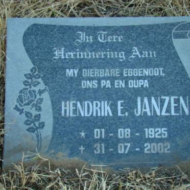 JANZEN Hendrik E. 1925-2002