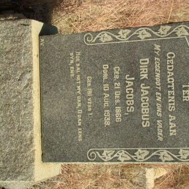 JACOBS Dirk Jacobus 1866-1938