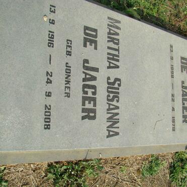 JAGER Jacobus Hercules, de 1898-1978 &amp; Martha Susanna JONKER  1916-2008