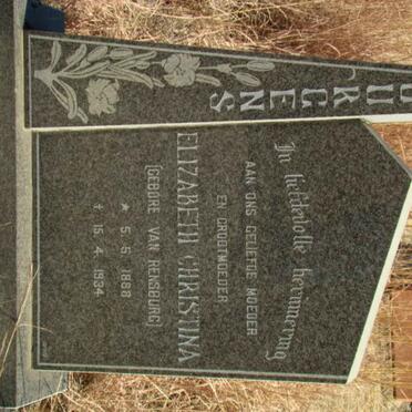 JURGENS Elizabeth Christina nee VAN RENSBURG 1888-1934