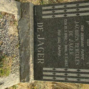 JAGER Jacobus Hercules, de 1882-1952