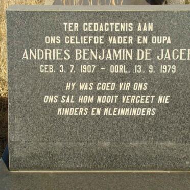 JAGER Andries Benjamin, de 1907-1979