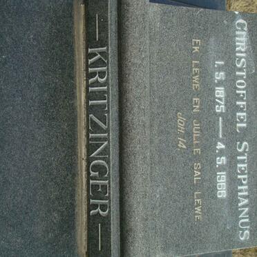 KRITZINGER Stoffel Stephanus 1875-1966