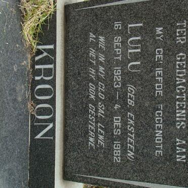 KROON Lulu nee EKSTEEN 1923-1982