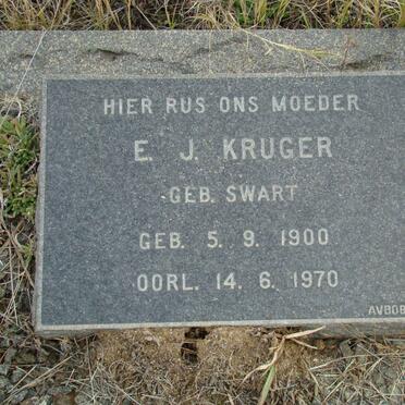 KRUGER E.J. nee SWART 1900-1970