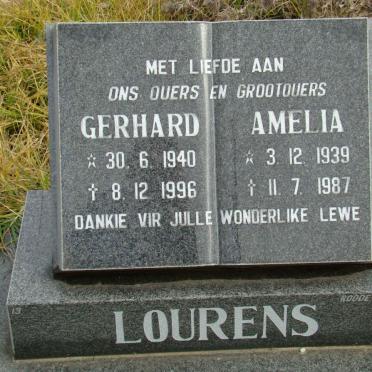 LOURENS Gerhard 1930-1996 &amp; Amelia 1939-1987