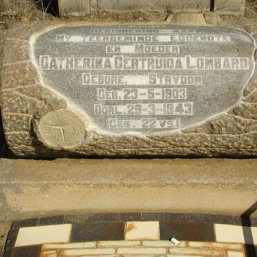 LOMBARD Catherina Gertruida nee STRYDOM 1903-1943