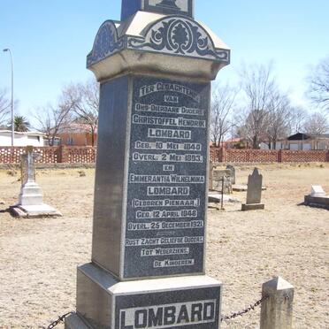 LOMBARD Christoffel Hendrik 1840-1893 &amp; Emmerantia Wilhelmina PIENAAR 1848-1921