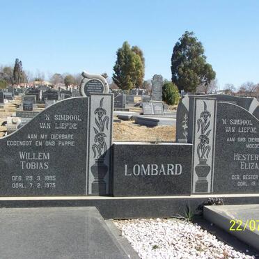 LOMBARD Willem Tobias 1895-1975 &amp; Hester Maria Elizabeth BESTER 1896-1982
