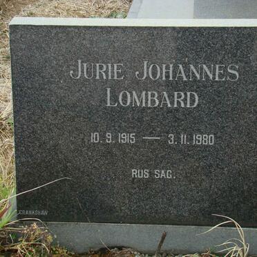LOMBARD Jurie Johannes 1915-1980