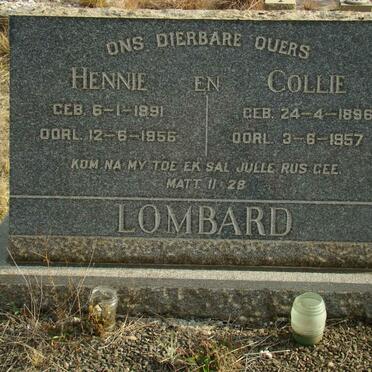 LOMBARD Hennie 1891-1956 &amp; Collie 1896-1957
