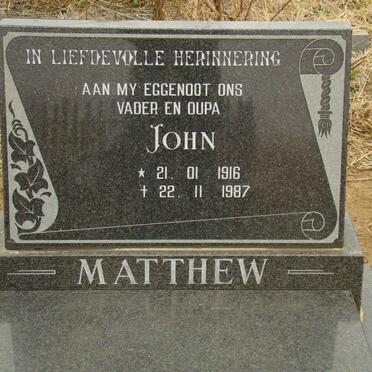 MATTHEW John 1916-1987