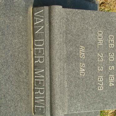 MERWE Peter Wille, van der 1914-1979