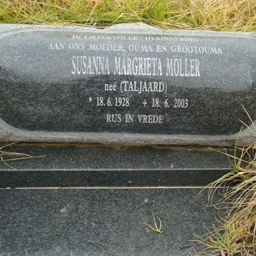 MOLLER Susanna Margrieta nee TALJAARD 1928-2003