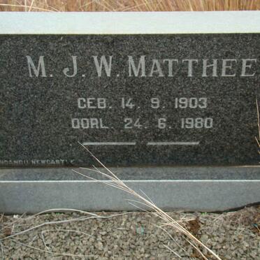 MATTHEE M.J.W. 1903-1980
