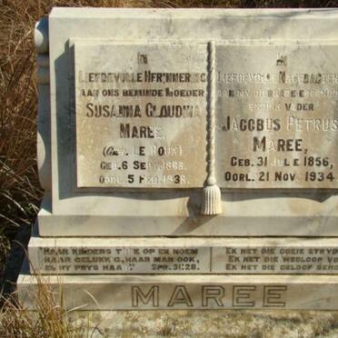 MAREE Jacobus Petrus 1856-1934 &amp; Susanna Glaudina LE ROUX 1863-1938
