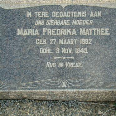MATTHEE Maria Fredrika 1882-1949