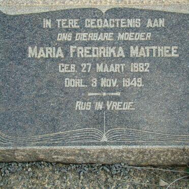 MATTHEE Maria Fredrika 1882-1949