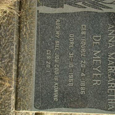MEYER Anna Margaretha, de nee FOURIE 1886-1958
